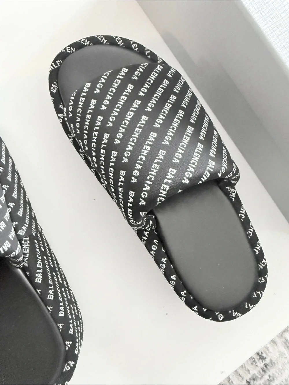 Balenciaga Black Logo Platform Sandals